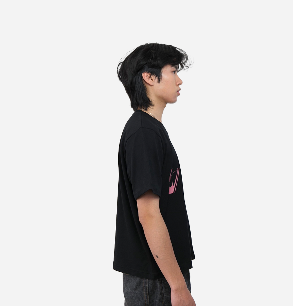 BLACK TEE - PEACH